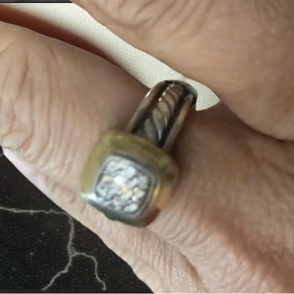 Authentic David Yurman 18k Gold & Sterling Silver Diamond Ring Rings